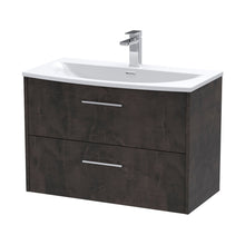Hudson Reed Juno 800mm Wall Hung 2 Drawer Vanity & Basin 4 Contemp Metallic Slate MFC Textured Matt 569x810x440mm - JJ Building Materials