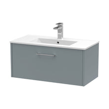 Hudson Reed Juno 800mm Wall Hung Single Drawer Vanity & Basin 2 Contemp Coastal Grey MFC Smooth Matt 374x800x390mm - JJ Building Materials