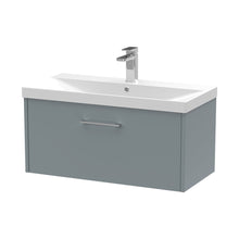 Hudson Reed Juno 800mm Wall Hung Single Drawer Vanity & Basin 3 Contemp Coastal Grey MFC Smooth Matt 409x800x395mm - JJ Building Materials