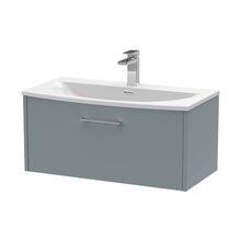 Hudson Reed Juno 800mm Wall Hung Single Drawer Vanity & Basin 4 Contemp Coastal Grey MFC Smooth Matt 389x810x440mm - JJ Building Materials