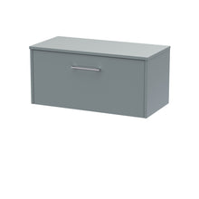 Hudson Reed Juno 800mm Wall Hung Single Drawer Vanity & Worktop Contemp Coastal Grey MFC Smooth Matt 377x805x390mm - JJ Building Materials