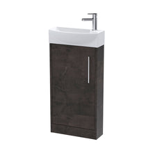 Hudson Reed Juno Compact 440mm Floor Standing 1 Door Unit & 1th Basin Lh Contemp Metallic Slate MFC Textured Matt 923x450x220mm - JJ Building Materials