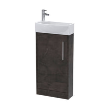 Hudson Reed Juno Compact 440mm Floor Standing 1 Door Unit & 1th Basin Rh Contemp Metallic Slate MFC Textured Matt 923x450x220mm - JJ Building Materials