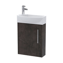 Hudson Reed Juno Compact 440mm Wall Hung 1 Door Unit & 1th Basin Rh Contemp Metallic Slate MFC Textured Matt 659x450x220mm - JJ Building Materials