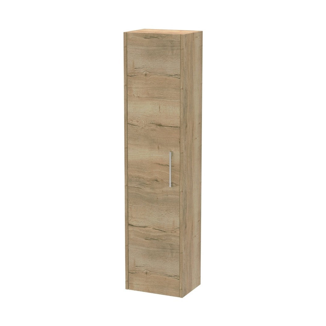 Hudson Reed Juno Wall Hung 350mm Tall Unit Contemp Autumn Oak MFC Textured Woodgrain 1433x350x255mm - JJ Building Materials