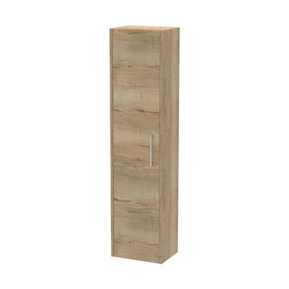 Hudson Reed Juno Wall Hung 350mm Tall Unit Contemp Autumn Oak MFC Textured Woodgrain 1433x350x255mm - JJ Building Materials