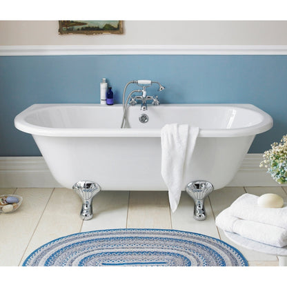 Hudson Reed Kenton Freestanding Bath - Pride Leg Set (1700mm) Trad White Acrylic - JJ Building Materials