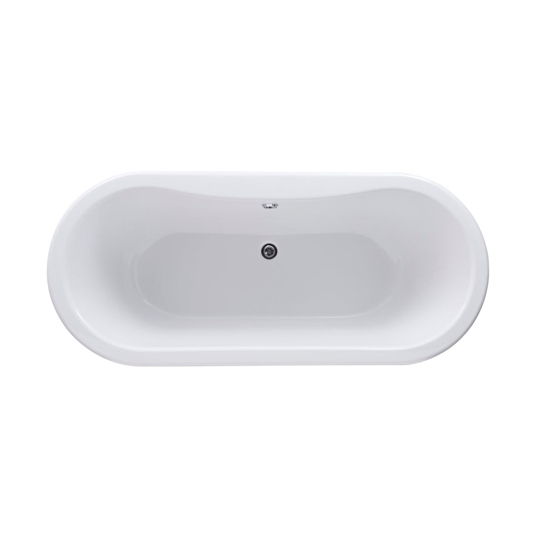 Hudson Reed Kingsbury Freestanding Bath - Pride Leg Set (1700mm) Trad White Acrylic - JJ Building Materials