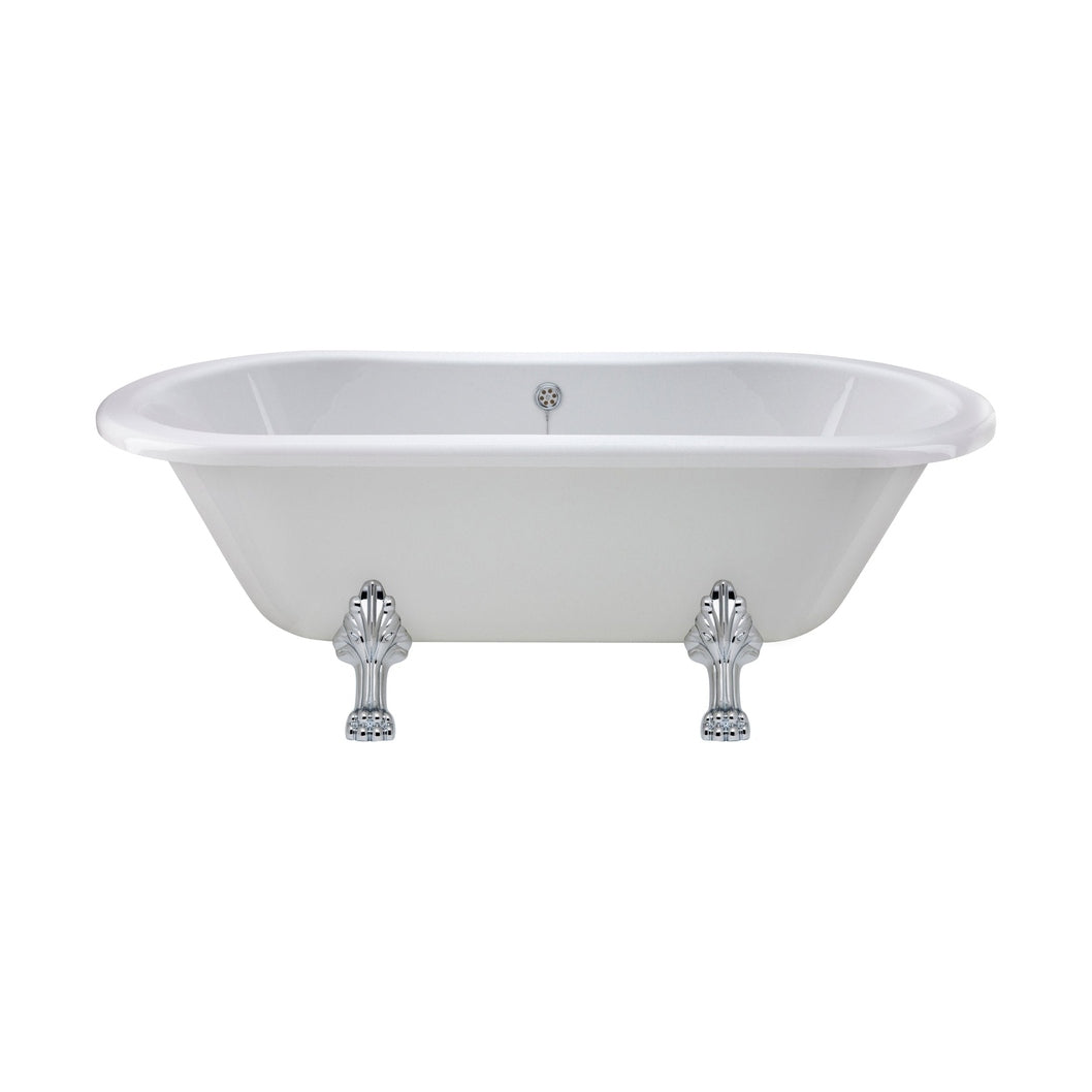 Hudson Reed Kingsbury Freestanding Bath - Pride Leg Set (1700mm) Trad White Acrylic - JJ Building Materials