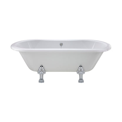 Hudson Reed Kingsbury Freestanding Bath - Pride Leg Set (1700mm) Trad White Acrylic - JJ Building Materials