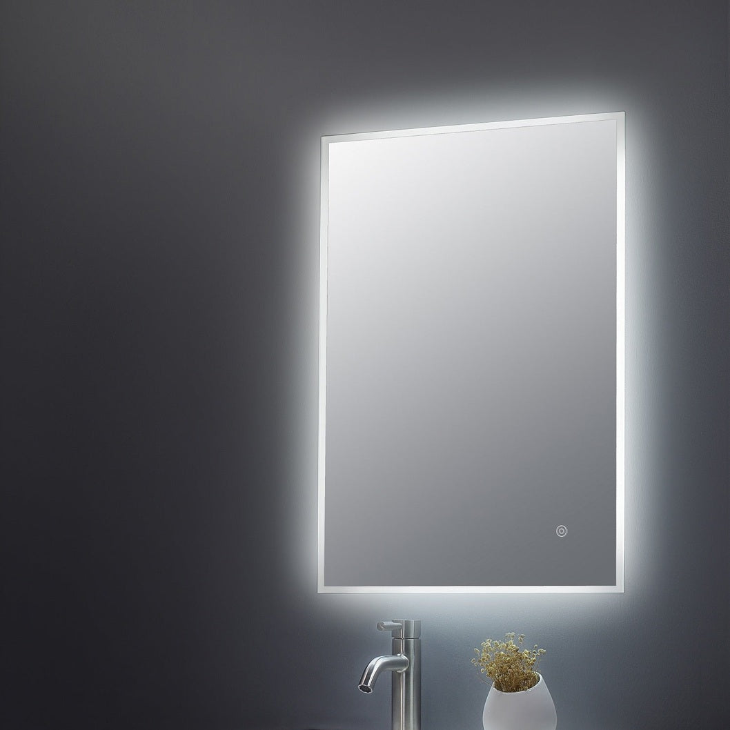 Hudson Reed Led Touch Sensor 700 X 500 Ambient Mirror Contemp Silver Aluminium 700x500x30mm - LQ602 - JJ Building Materials