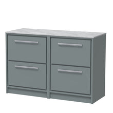 Hudson Reed Lille 1200mm Floor Standing 4 - drawer Vanity With Marble Worktop Contemp Coastal Grey MFC Smooth Matt,natural Marble 818x1210x460mm - LIL2333GMT2 - JJ Building Materials