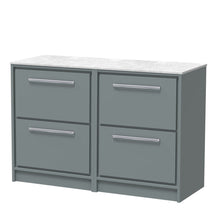 Hudson Reed Lille 1200mm Floor Standing 4 - drawer Vanity With Marble Worktop Contemp Coastal Grey MFC Smooth Matt,natural Marble 818x1210x460mm - LIL2333WMT2 - JJ Building Materials