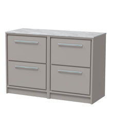 Hudson Reed Lille 1200mm Floor Standing 4 - drawer Vanity With Marble Worktop Contemp Pebble Grey MFC Smooth Matt,natural Marble 818x1210x460mm - LIL3233GMT2 - JJ Building Materials