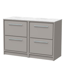 Hudson Reed Lille 1200mm Floor Standing 4 - drawer Vanity With Marble Worktop Contemp Pebble Grey MFC Smooth Matt,natural Marble 818x1210x460mm - LIL3233WMT2 - JJ Building Materials