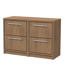Hudson Reed Lille 1200mm Floor Standing 4 - drawer Vanity With Worktop Contemp Antique Oak MFC Textured Woodgrain 818x605x460mm - JJ Building Materials