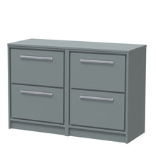 Hudson Reed Lille 1200mm Floor Standing 4 - drawer Vanity With Worktop Contemp Coastal Grey MFC Smooth Matt 818x605x460mm - JJ Building Materials