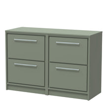 Hudson Reed Lille 1200mm Floor Standing 4 - drawer Vanity With Worktop Contemp Fern Green MFC Smooth Matt 818x605x460mm - JJ Building Materials