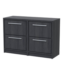 Hudson Reed Lille 1200mm Floor Standing 4 - drawer Vanity With Worktop Contemp Graphite Grey Woodgrain MFC Textured Woodgrain 818x605x460mm - JJ Building Materials