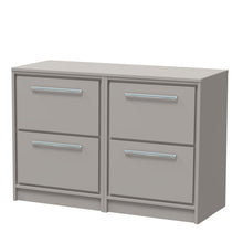 Hudson Reed Lille 1200mm Floor Standing 4 - drawer Vanity With Worktop Contemp Pebble Grey MFC Smooth Matt 818x605x460mm - JJ Building Materials