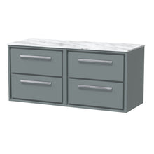Hudson Reed Lille 1200mm Wall Hung 4 - drawer Vanity With Marble Worktop Contemp Coastal Grey MFC Smooth Matt,natural Marble 557x610x460mm - LIL2324CMT2 - JJ Building Materials