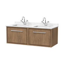 Hudson Reed Lille 1200mm Wall Hung Single Drawer Vanity With Marble Worktop Basin Contemp Antique Oak MFC Textured Woodgrain,vitreous China 509x1220x470mm - JJ Building Materials