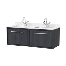 Hudson Reed Lille 1200mm Wall Hung Single Drawer Vanity With Marble Worktop Basin Contemp Graphite Grey Woodgrain MFC Textured Woodgrain,vitreous China 509x1220x470mm - JJ Building Materials