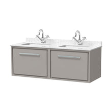 Hudson Reed Lille 1200mm Wall Hung Single Drawer Vanity With Marble Worktop Basin Contemp Pebble Grey MFC Smooth Matt,vitreous China 509x1220x470mm - JJ Building Materials
