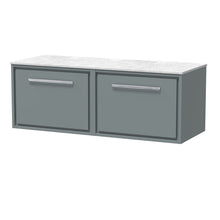 Hudson Reed Lille 1200mm Wall Hung Single Drawer Vanity With Marble Worktop Contemp Coastal Grey MFC Smooth Matt,natural Marble 449x1210x460mm - LIL2322WMT2 - JJ Building Materials