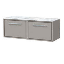Hudson Reed Lille 1200mm Wall Hung Single Drawer Vanity With Marble Worktop Contemp Pebble Grey MFC Smooth Matt,natural Marble 449x1210x460mm - LIL3222CMT2 - JJ Building Materials
