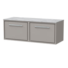 Hudson Reed Lille 1200mm Wall Hung Single Drawer Vanity With Marble Worktop Contemp Pebble Grey MFC Smooth Matt,natural Marble 449x1210x460mm - LIL3222GMT2 - JJ Building Materials