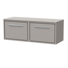 Hudson Reed Lille 1200mm Wall Hung Single Drawer Vanity With Worktop Contemp Pebble Grey MFC Smooth Matt 449x605x460mm - JJ Building Materials