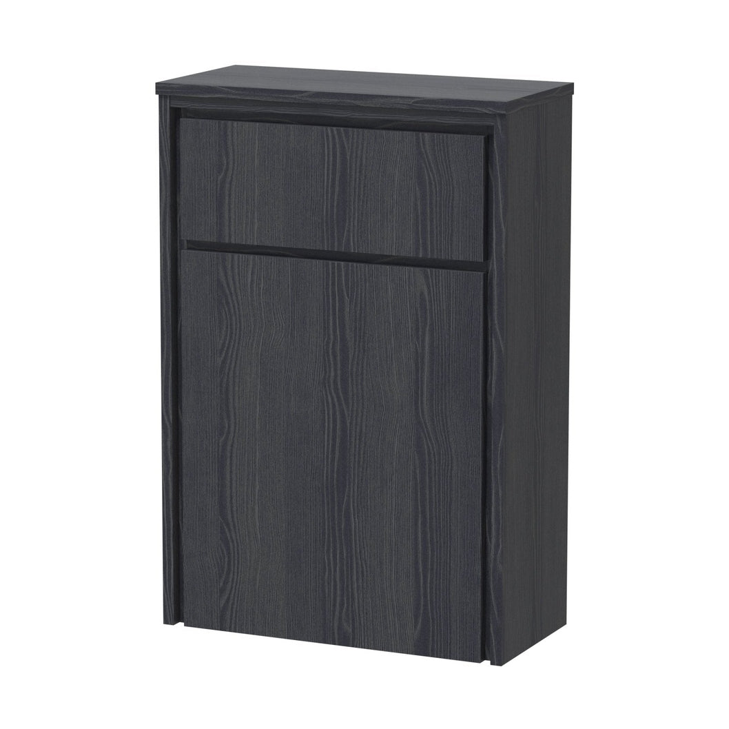 Hudson Reed Lille 550mm Wc Unit (255 Deep) Contemp Graphite Grey Woodgrain MFC Textured Woodgrain 818x550x255mm - JJ Building Materials