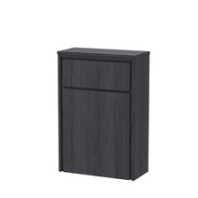 Hudson Reed Lille 550mm Wc Unit (255 Deep) Contemp Graphite Grey Woodgrain MFC Textured Woodgrain 818x550x255mm - JJ Building Materials