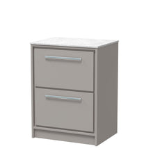Hudson Reed Lille 600mm Floor Standing 2 - drawer Vanity With Marble Worktop Contemp Pebble Grey MFC Smooth Matt,natural Marble 818x610x460mm - LIL3233WMT - JJ Building Materials