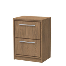 Hudson Reed Lille 600mm Floor Standing 2 - drawer Vanity With Worktop Contemp Antique Oak MFC Textured Woodgrain 818x605x460mm - JJ Building Materials