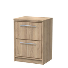 Hudson Reed Lille 600mm Floor Standing 2 - drawer Vanity With Worktop Contemp Bleached Oak MFC Textured Woodgrain 818x605x460mm - JJ Building Materials