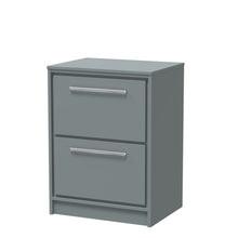 Hudson Reed Lille 600mm Floor Standing 2 - drawer Vanity With Worktop Contemp Coastal Grey MFC Smooth Matt 818x605x460mm - JJ Building Materials