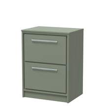 Hudson Reed Lille 600mm Floor Standing 2 - drawer Vanity With Worktop Contemp Fern Green MFC Smooth Matt 818x605x460mm - JJ Building Materials