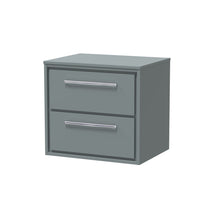 Hudson Reed Lille 600mm Wall Hung 2 - drawer Vanity With Worktop Contemp Coastal Grey MFC Smooth Matt 557x605x460mm - JJ Building Materials