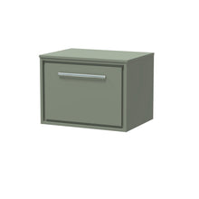 Hudson Reed Lille 600mm Wall Hung Single Drawer Vanity With Worktop Contemp Fern Green MFC Smooth Matt 449x605x460mm - JJ Building Materials