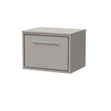 Hudson Reed Lille 600mm Wall Hung Single Drawer Vanity With Worktop Contemp Pebble Grey MFC Smooth Matt 449x605x460mm - JJ Building Materials