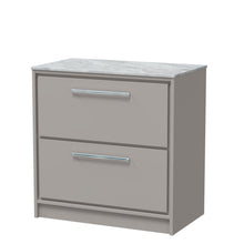 Hudson Reed Lille 800mm Floor Standing 2 - drawer Vanity With Marble Worktop Contemp Pebble Grey MFC Smooth Matt,natural Marble 818x810x460mm - LIL3235GMT - JJ Building Materials
