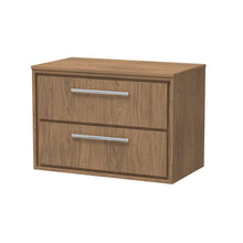 Hudson Reed Lille 800mm Wall Hung 2 - drawer Vanity With Worktop Contemp Antique Oak MFC Textured Woodgrain 539x805x460mm - JJ Building Materials