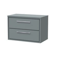 Hudson Reed Lille 800mm Wall Hung 2 - drawer Vanity With Worktop Contemp Coastal Grey MFC Smooth Matt 539x805x460mm - JJ Building Materials