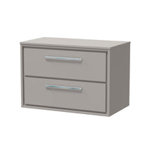 Hudson Reed Lille 800mm Wall Hung 2 - drawer Vanity With Worktop Contemp Pebble Grey MFC Smooth Matt 539x805x460mm - JJ Building Materials