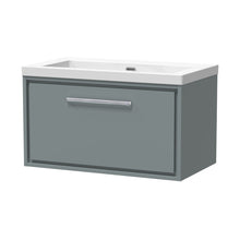 Hudson Reed Lille 800mm Wall Hung Single Drawer Vanity With Basin - 0 Tap Hole Contemp Coastal Grey Fireclay,MFC Smooth Matt 476x813x462mm - JJ Building Materials