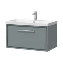 Hudson Reed Lille 800mm Wall Hung Single Drawer Vanity With Basin - 1 Tap Hole Contemp Coastal Grey MFC Smooth Matt,vitreous China 481x810x460mm - JJ Building Materials
