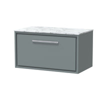 Hudson Reed Lille 800mm Wall Hung Single Drawer Vanity With Marble Worktop Contemp Coastal Grey MFC Smooth Matt,natural Marble 449x810x460mm - LIL2325CMT - JJ Building Materials