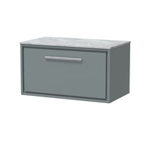 Hudson Reed Lille 800mm Wall Hung Single Drawer Vanity With Marble Worktop Contemp Coastal Grey MFC Smooth Matt,natural Marble 449x810x460mm - LIL2325GMT - JJ Building Materials